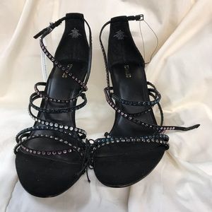 Express MultiColored Stone Strappy Stiletto Sandal